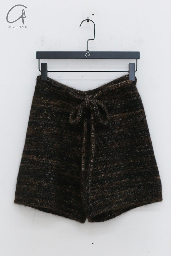 SWAYING 24 Autumn and Winter Striped Knitted Shorts SW-SW24AW3B01-HZ Black Brown